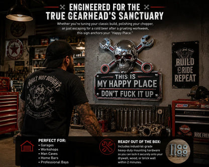 Purpose-Built "This Is My Happy Place" Garage Wall