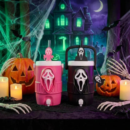 Purpose-Built 3D Scream Ghost Face Portable Handle Tumbler – Gothic