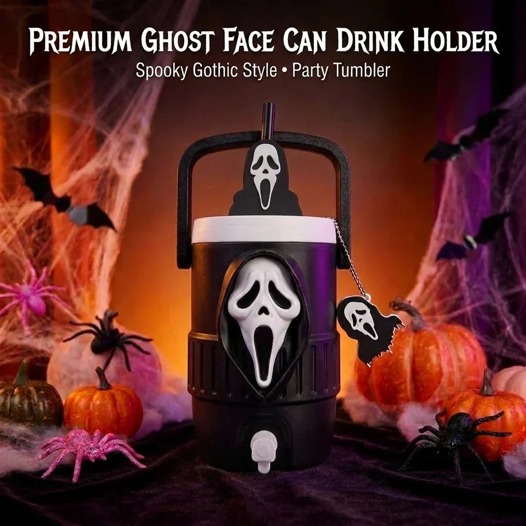 Purpose-Built 3D Scream Ghost Face Portable Handle Tumbler – Gothic
