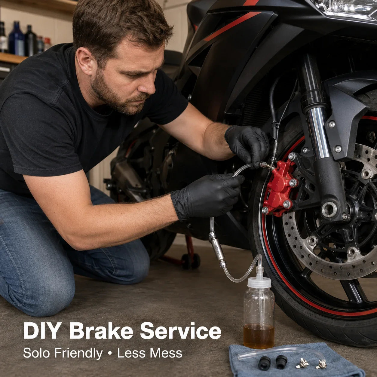 Vehicle-Ready Car Brake Bleeder Hose Kit with One Way Check