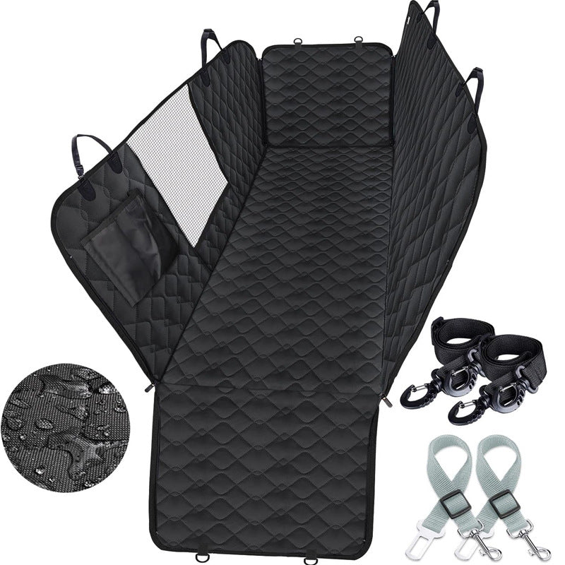 Pet Car Hammock — Waterproof & Scratch-Proof Rear Seat Cover for Dogs