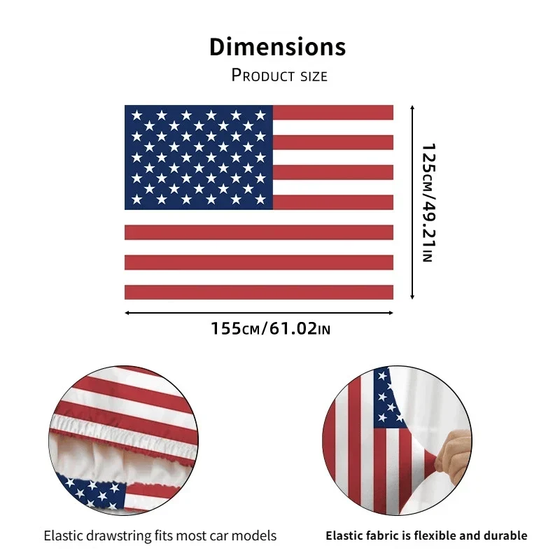 Vehicle-Ready 4th Of July 65K+American Car Hood FlagNo Glue No Tools