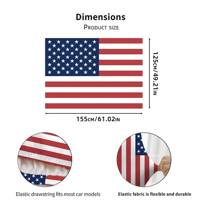 Vehicle-Ready 4th Of July 65K+American Car Hood FlagNo Glue No Tools