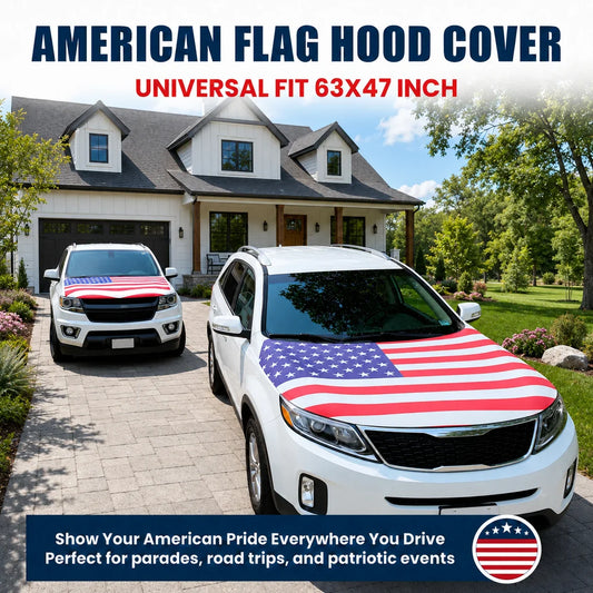 Vehicle-Ready 4th Of July 65K+American Car Hood FlagNo Glue No Tools