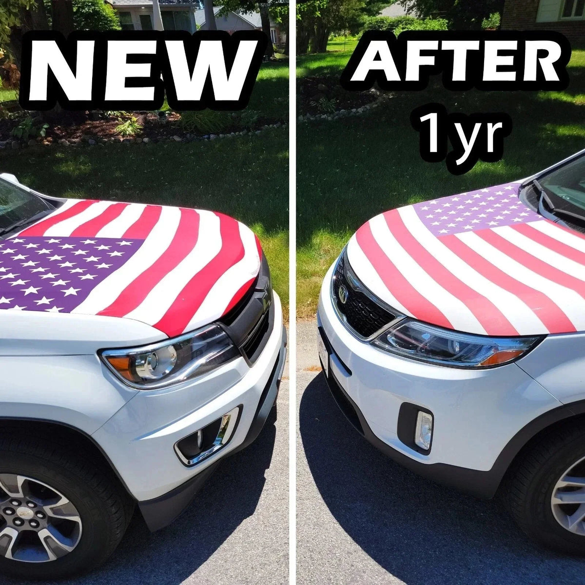 Vehicle-Ready 4th Of July 65K+American Car Hood FlagNo Glue No Tools