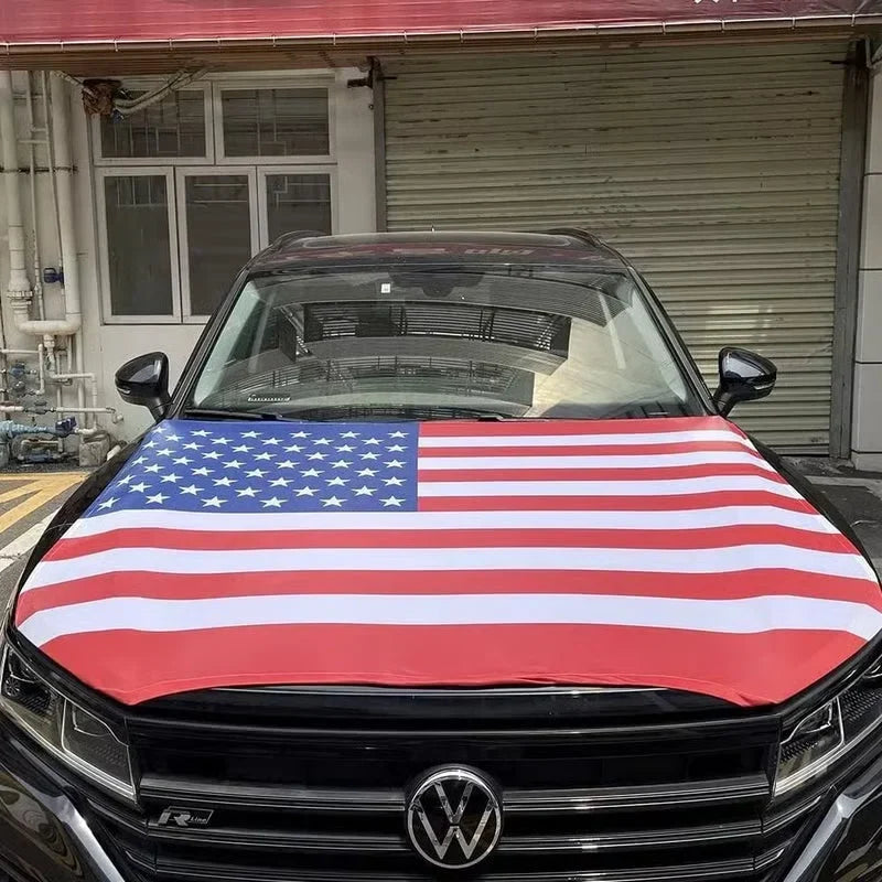 Vehicle-Ready 4th Of July 65K+American Car Hood FlagNo Glue No Tools