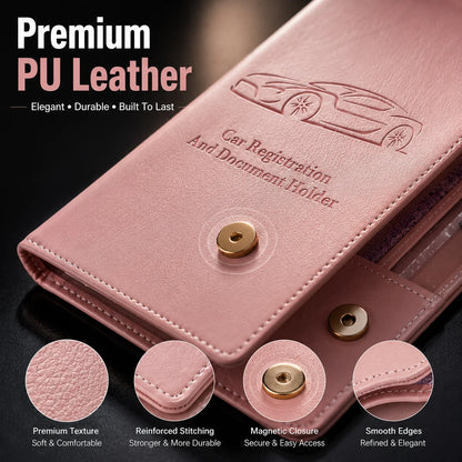 Vehicle-Ready Car Registration & Insurance Document Holder – PU