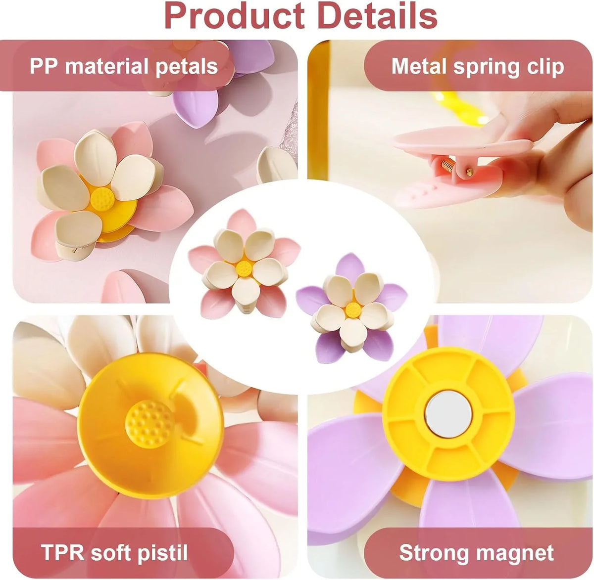 Space-Saving 2-Pack Cherry Blossom Magnetic Bag Clip