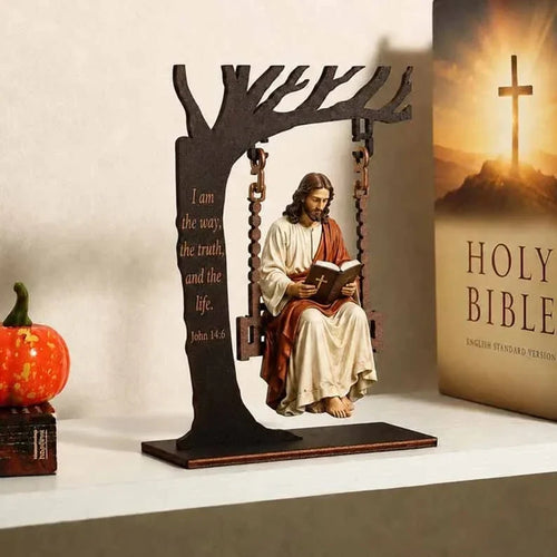 Purpose-Built Jesus Swing Ornament – John 14:6 Faith Table Decor