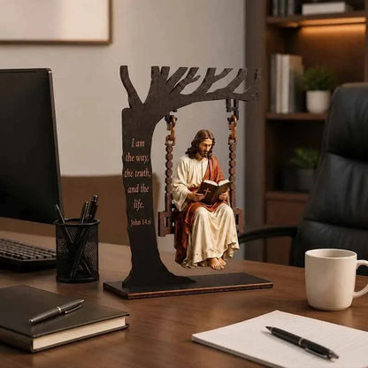 Purpose-Built Jesus Swing Ornament – John 14:6 Faith Table Decor