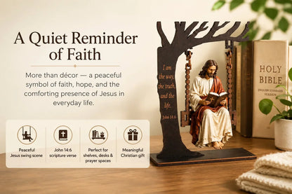 Purpose-Built Jesus Swing Ornament – John 14:6 Faith Table Decor