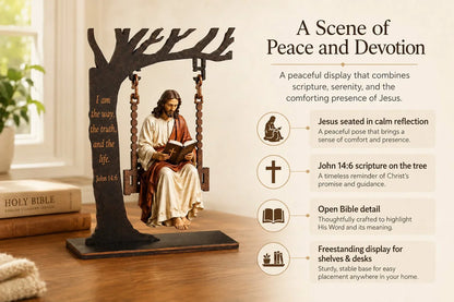 Purpose-Built Jesus Swing Ornament – John 14:6 Faith Table Decor