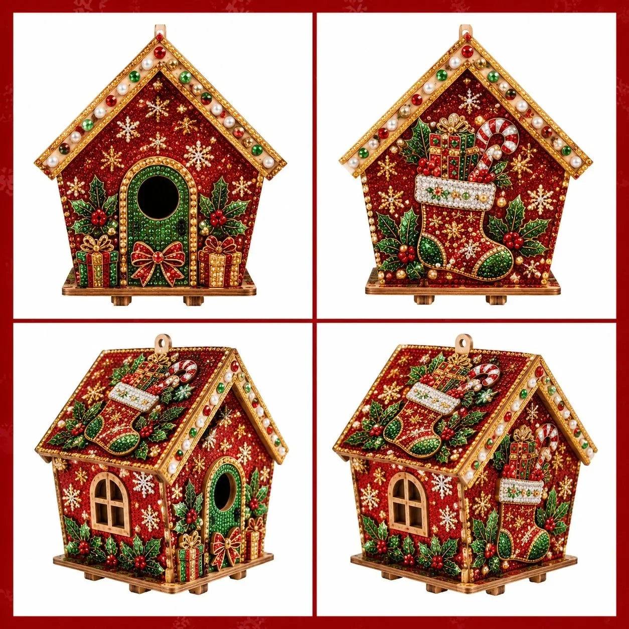 Hands-On Pearl Cottage Art Kit – Pre-Cut Wooden Panels, Sparkling