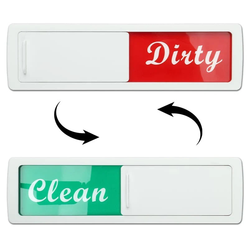 Sliding Clean-Dirty Dishwasher Magnet with Adhesive Backing