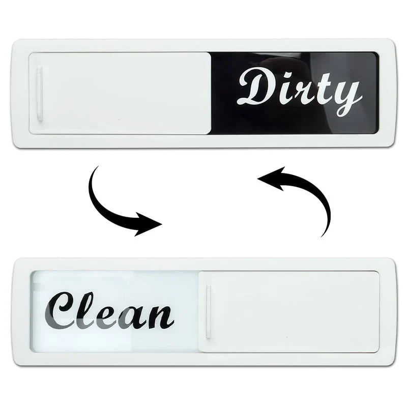 Sliding Clean-Dirty Dishwasher Magnet with Adhesive Backing