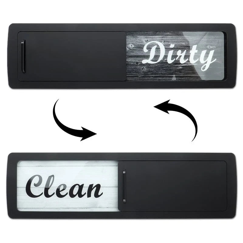 Sliding Clean-Dirty Dishwasher Magnet with Adhesive Backing