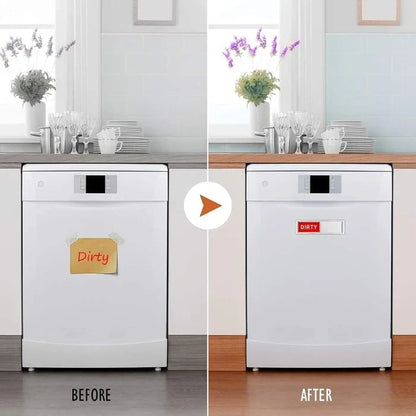 Sliding Clean-Dirty Dishwasher Magnet with Adhesive Backing