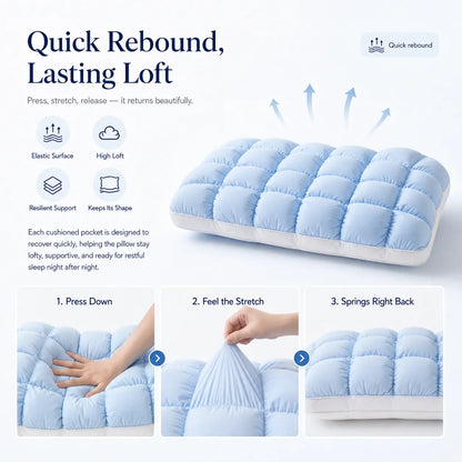 Purpose-Built Cloud-Like Weighted Comfort Pillow – Soft Neck