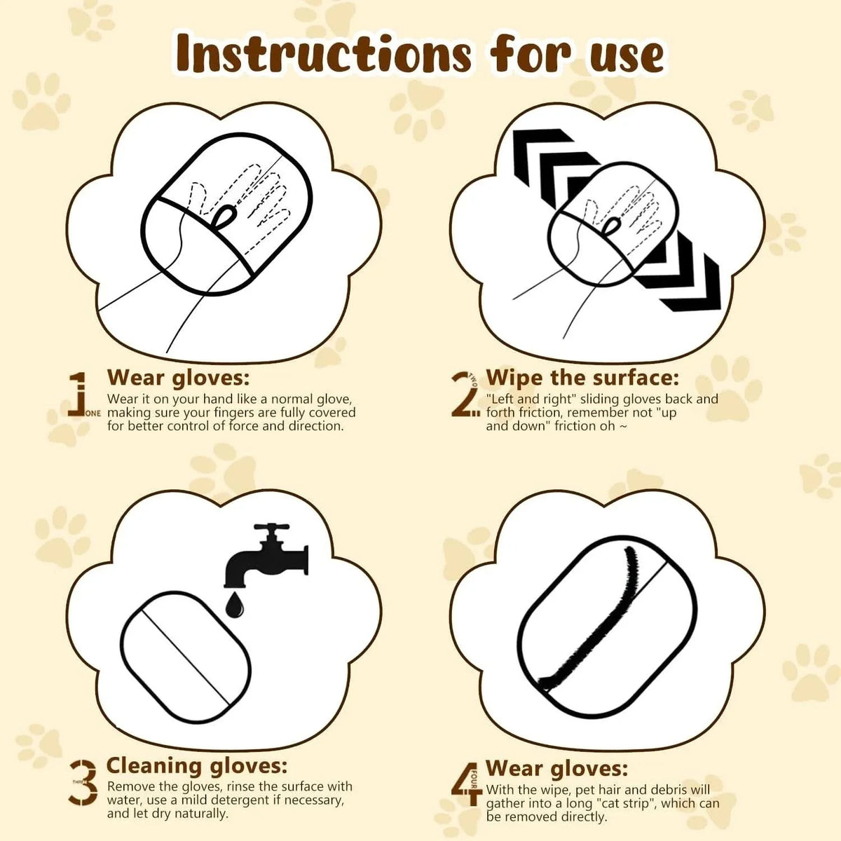 Vehicle-Ready Latest Technology Pet Hair Remover Electrostatic Gloves