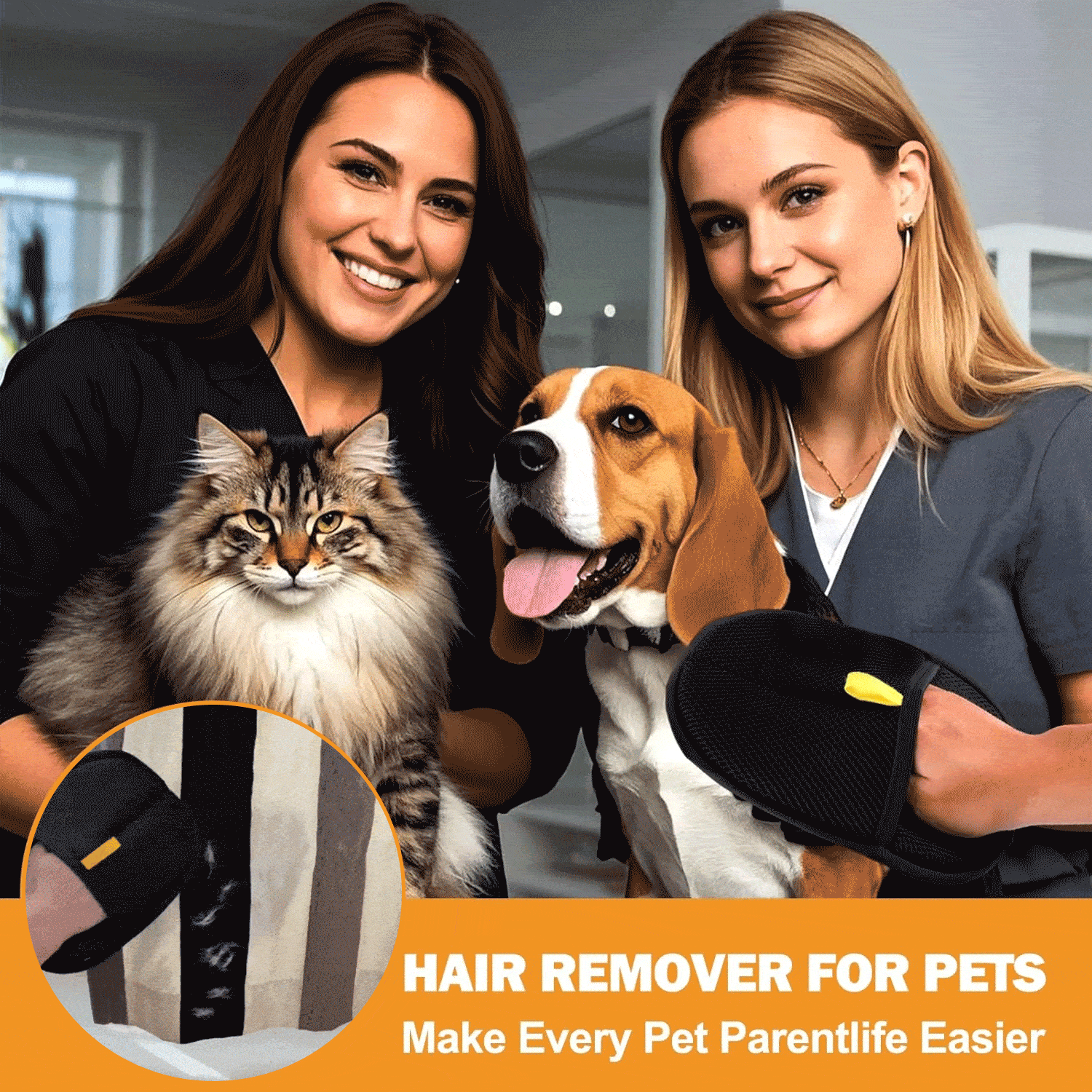 Vehicle-Ready Latest Technology Pet Hair Remover Electrostatic Gloves