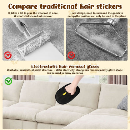 Vehicle-Ready Latest Technology Pet Hair Remover Electrostatic Gloves