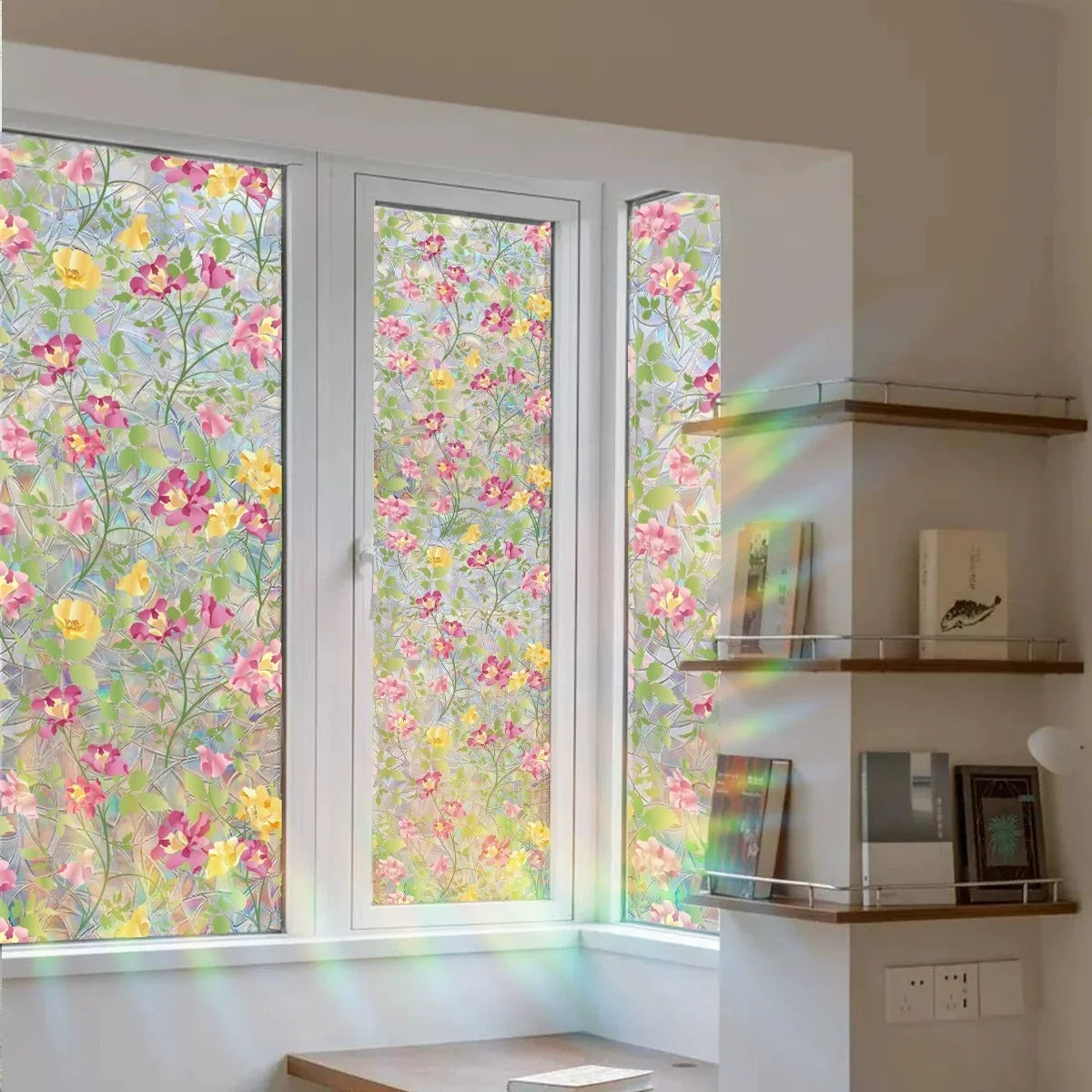 Decorative Colorful flowers, dazzling sunlight, double-sided visible