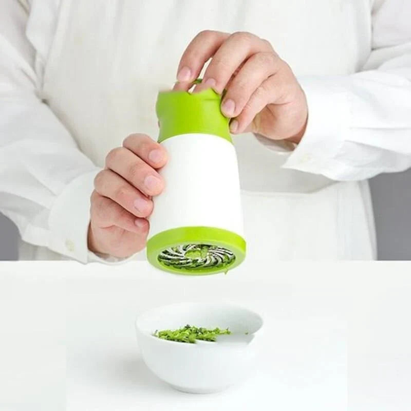 Easy-Care White & Green Compact Cordless Herb Chopper, Efficient