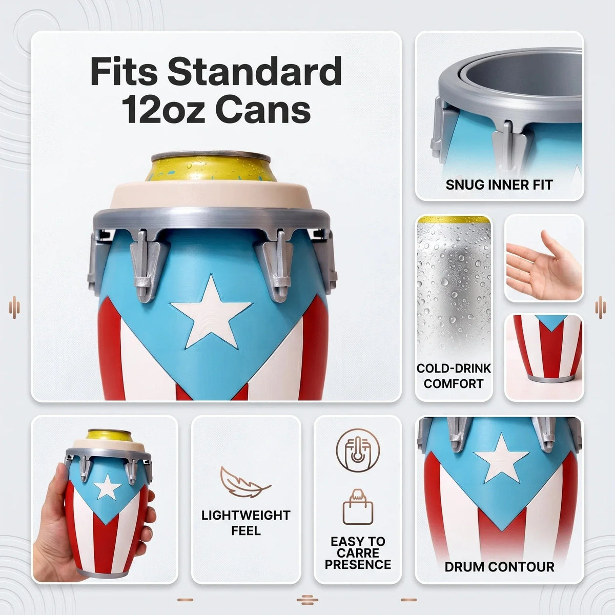 Vehicle-Ready Conga-Style Can Holder – Celebrate Caribbean Pride, One