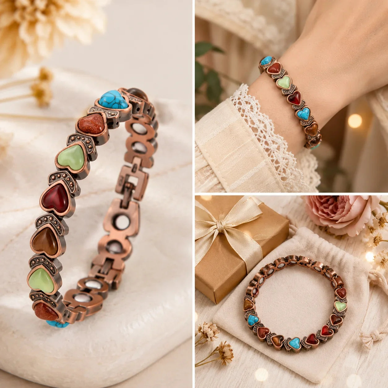 Distinctive Copper Bracelet for Women, Pure Copper Magnetic