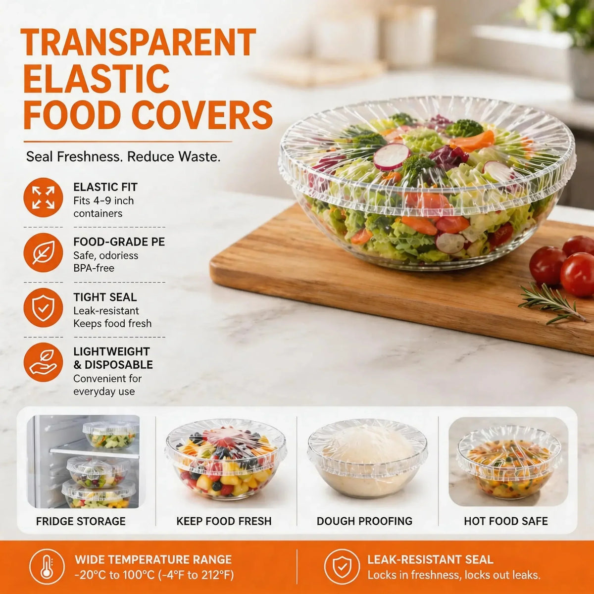 Reusable Elastic Bowl Covers for Everyday Food Storage