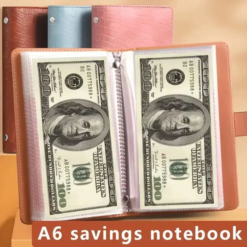 Space-Saving A6 Savings Notebook with Lock - Budget Planner &
