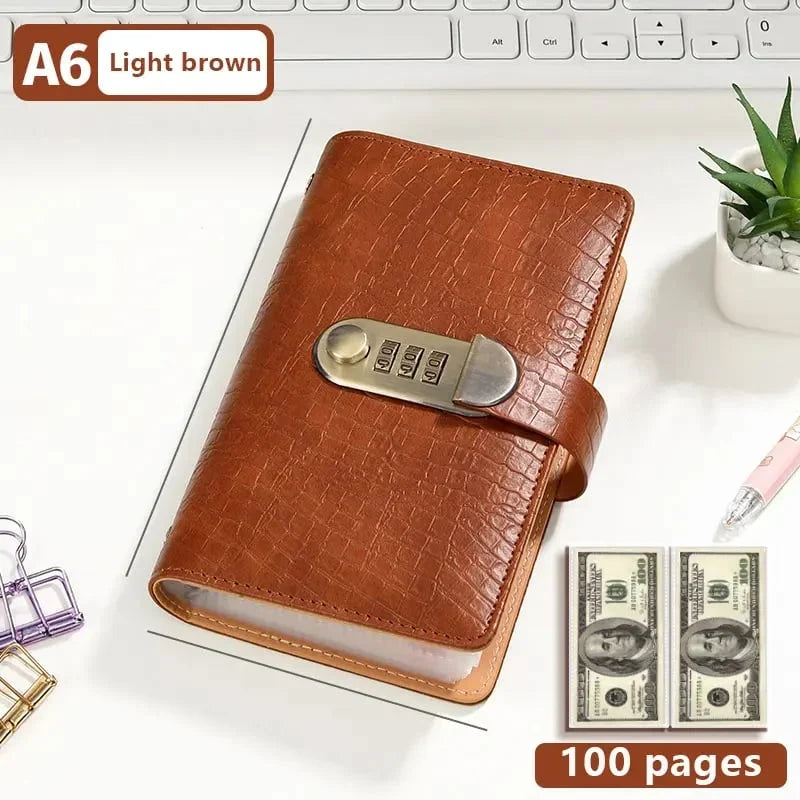 Space-Saving A6 Savings Notebook with Lock - Budget Planner &