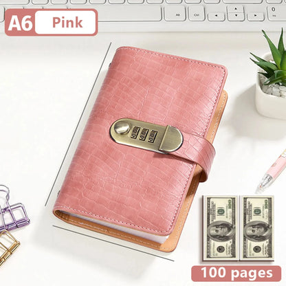 Space-Saving A6 Savings Notebook with Lock - Budget Planner &