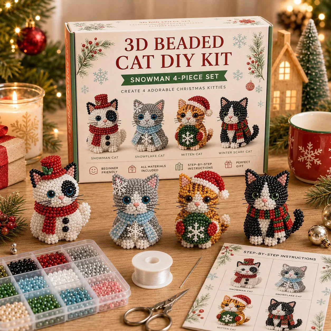 Hands-On Create Your Own 3D Beaded Cats – Beginner-Friendly DIY