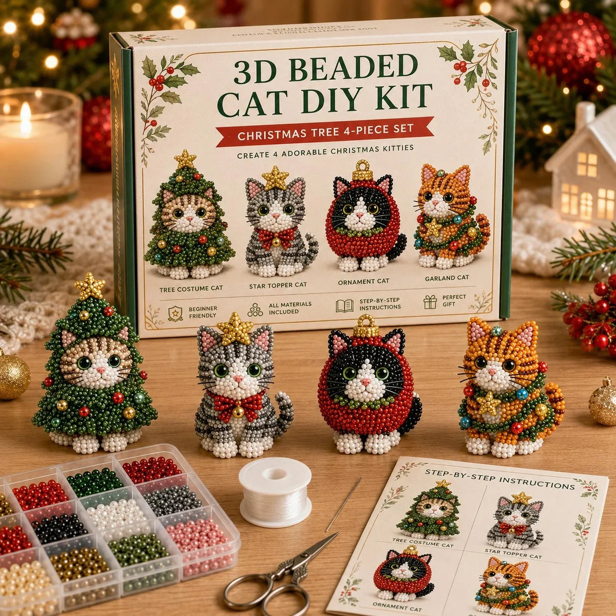 Hands-On Create Your Own 3D Beaded Cats – Beginner-Friendly DIY