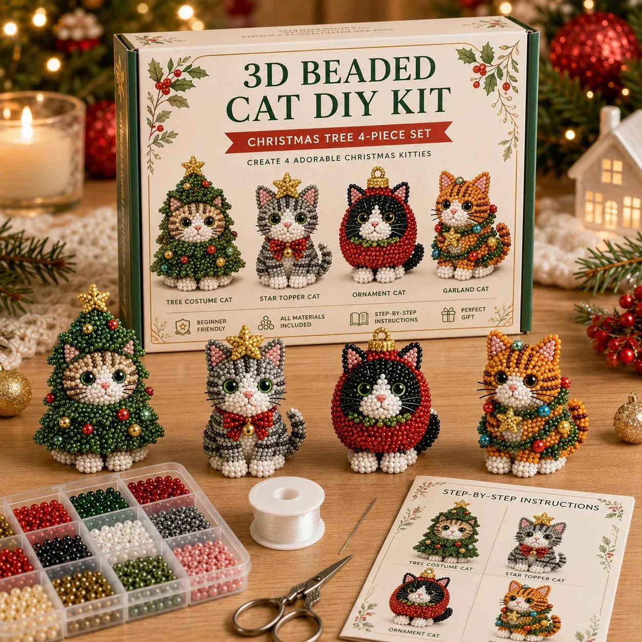 Hands-On Create Your Own 3D Beaded Cats – Beginner-Friendly DIY