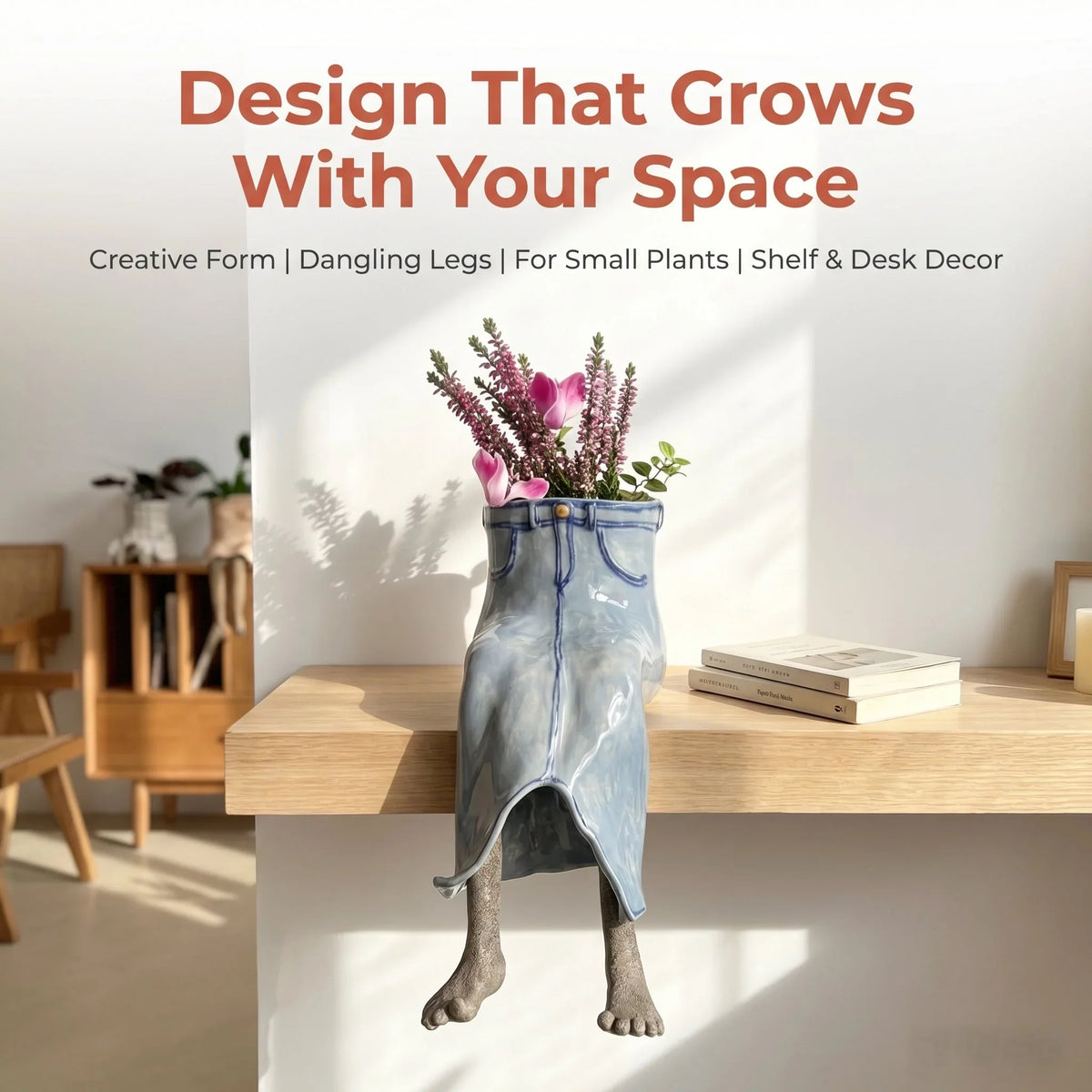 Outdoor Creative Sitting Planter Collection for Garden Display