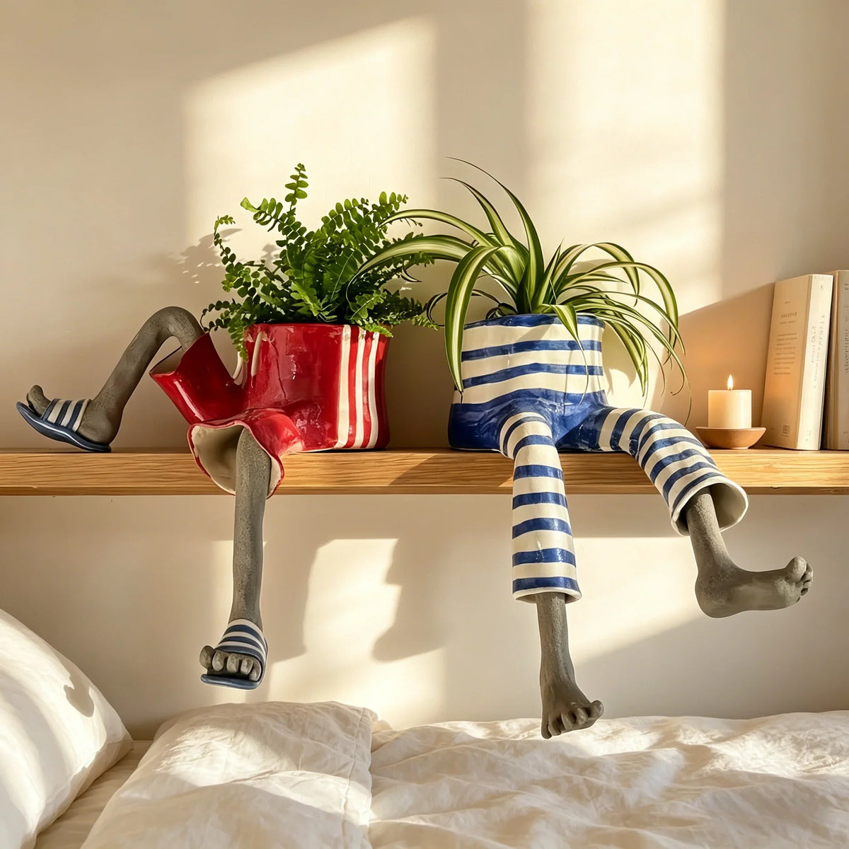 Outdoor Creative Sitting Planter Collection for Garden Display