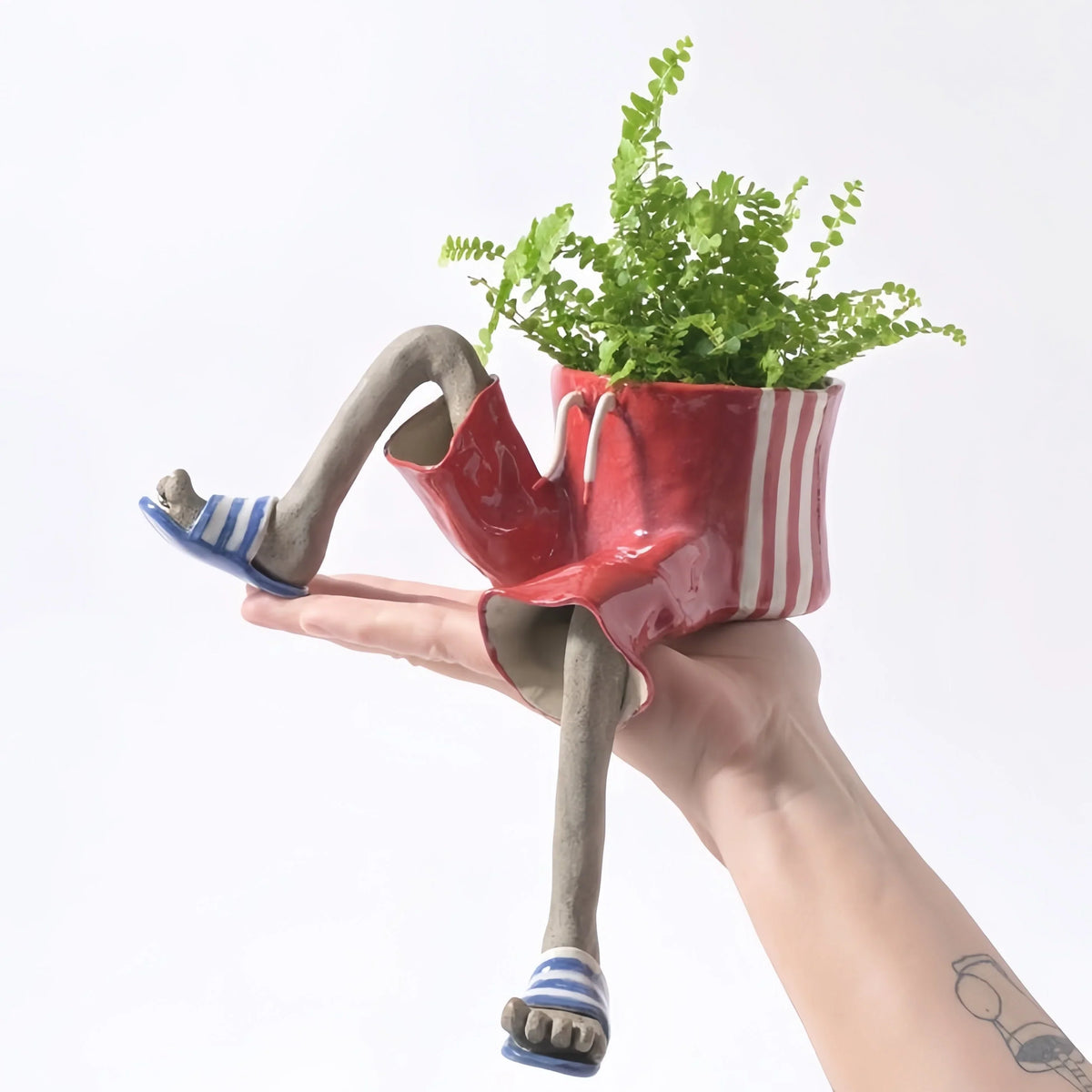Outdoor Creative Sitting Planter Collection for Garden Display