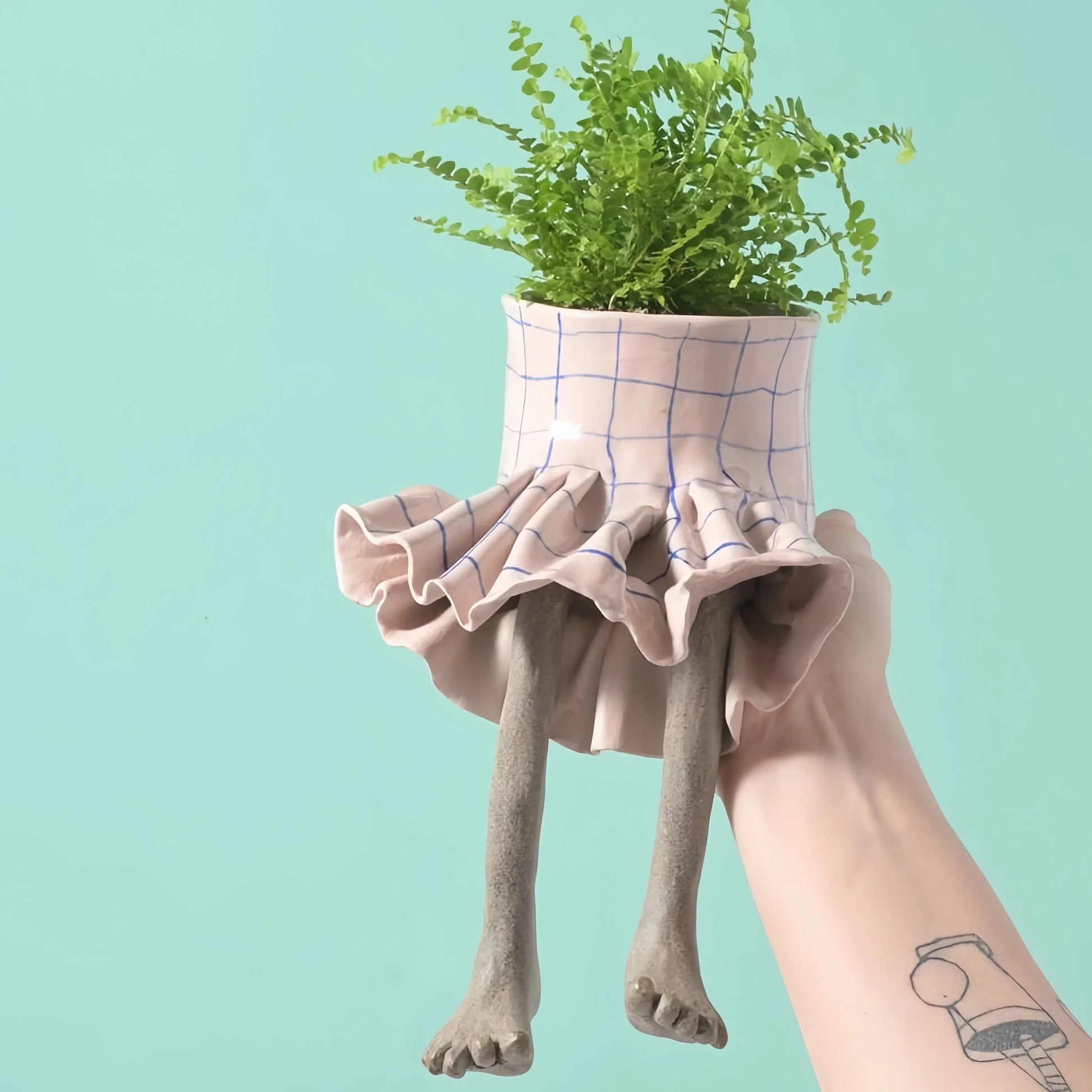 Outdoor Creative Sitting Planter Collection for Garden Display