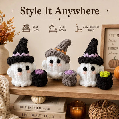 Purpose-Built Crochet Witch Ghost Decor – Cute, Cozy &