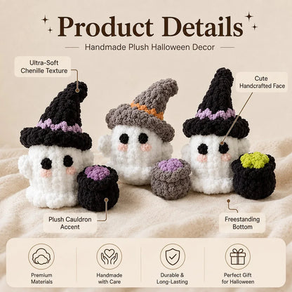 Purpose-Built Crochet Witch Ghost Decor – Cute, Cozy &