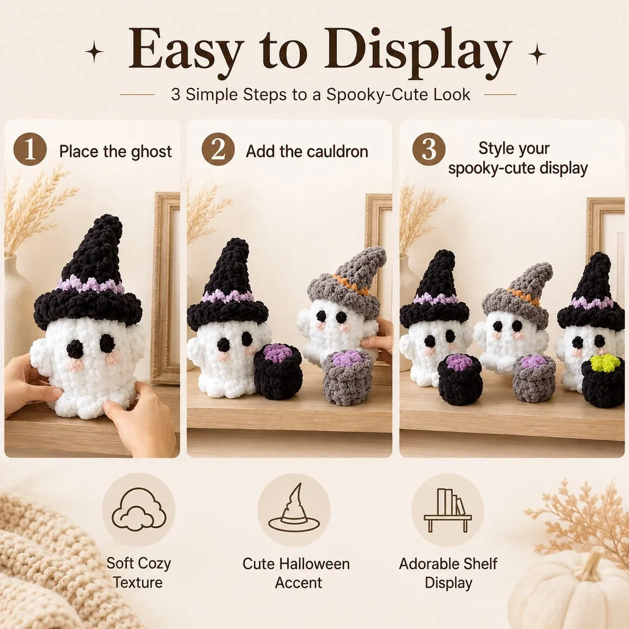 Purpose-Built Crochet Witch Ghost Decor – Cute, Cozy &