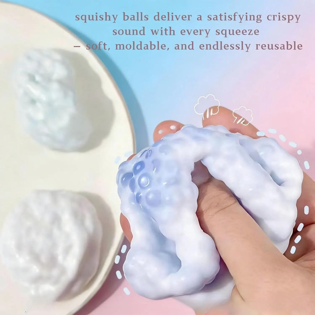 Soft Crunch-Texture Squeeze Balls for Calming Hands