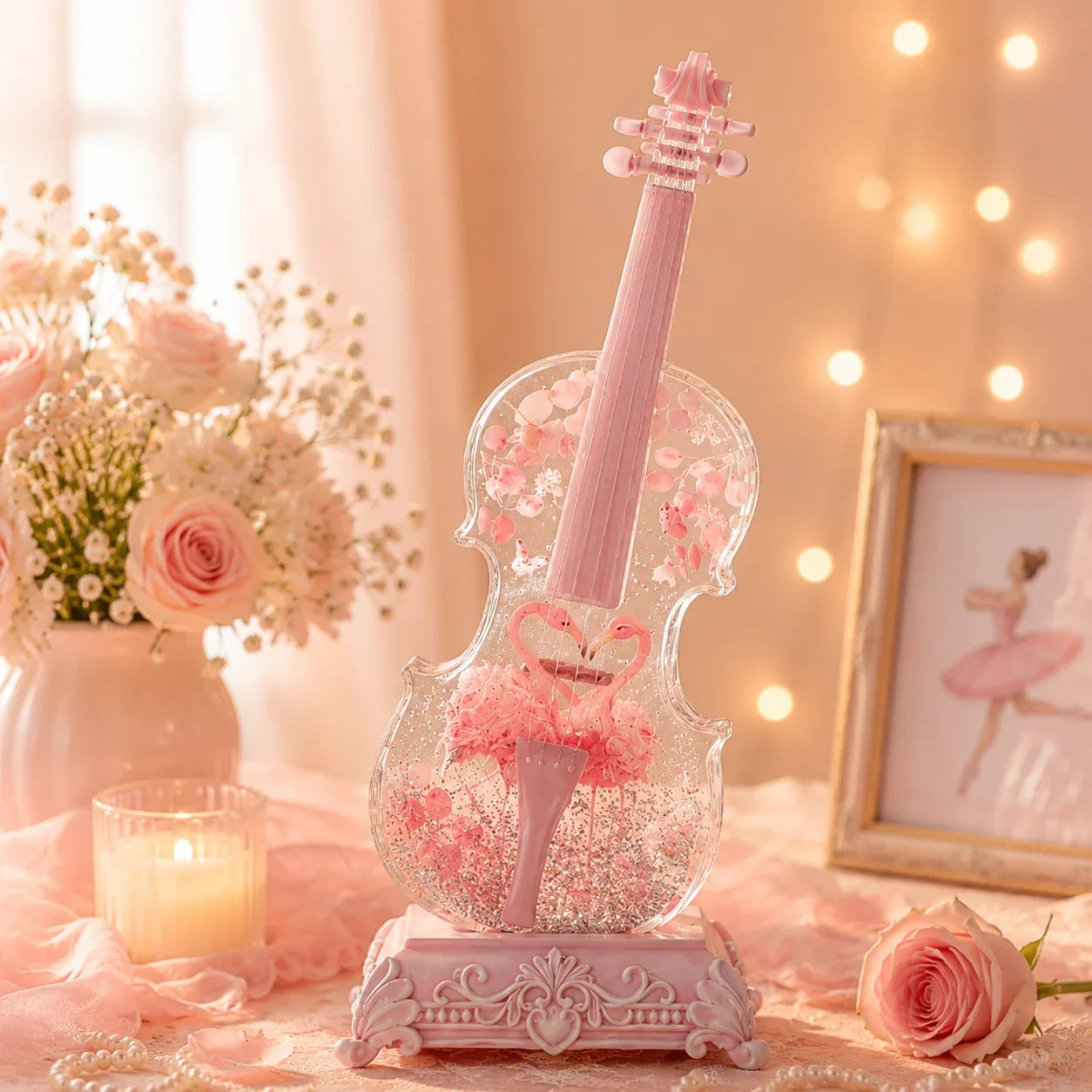 Decorative Crystal Violin Music Box – Bluetooth Speaker With Dream