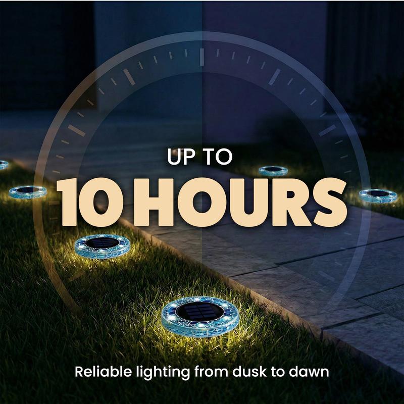 4-Pack Solar Mosaic Disc Lights for Outdoor Paths and Gardens
