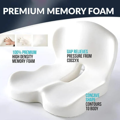 Vehicle-Ready Non-Slip Memory Foam Seat Cushion – Sciatica Relief