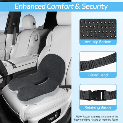 Vehicle-Ready Non-Slip Memory Foam Seat Cushion – Sciatica Relief