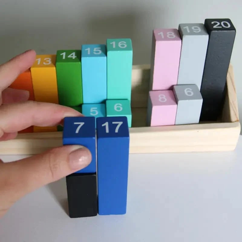 Hands-On Montessori Rainbow Counting Blocks – Wooden Number Learning