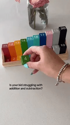Hands-On Montessori Rainbow Counting Blocks – Wooden Number Learning
